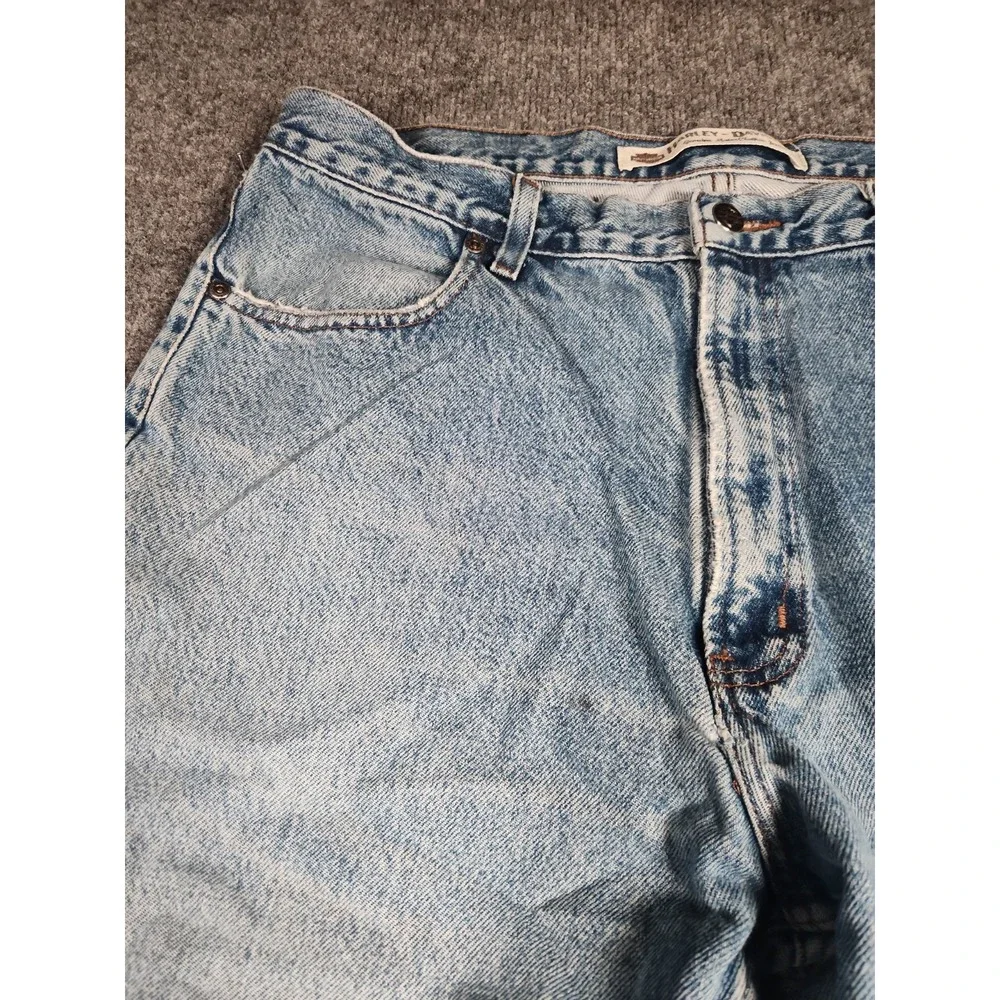 Harley Davidson Vintage Jeans 36x29 Light Wash Distressed USA Made MotorClothes